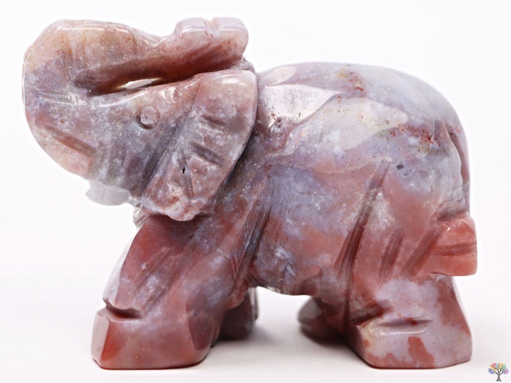 Slon Achát indický 50 x 38 mm - Slon z přírodního kamene #52
