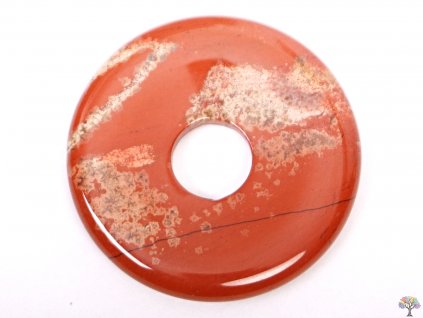 Přívěsek Donut z kamene Jaspis červený vel. 3 cm - #99