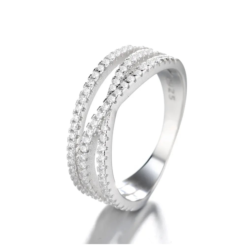 10031 piękny srebrny pierścionek z cyrkoniami tylko na majya
