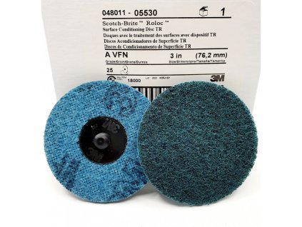 3M 05530 Scotch-Brite™ Roloc™ Disk na povrchovú úpravu SC-DR, modrý, 75 mm x 4 mm, VFN