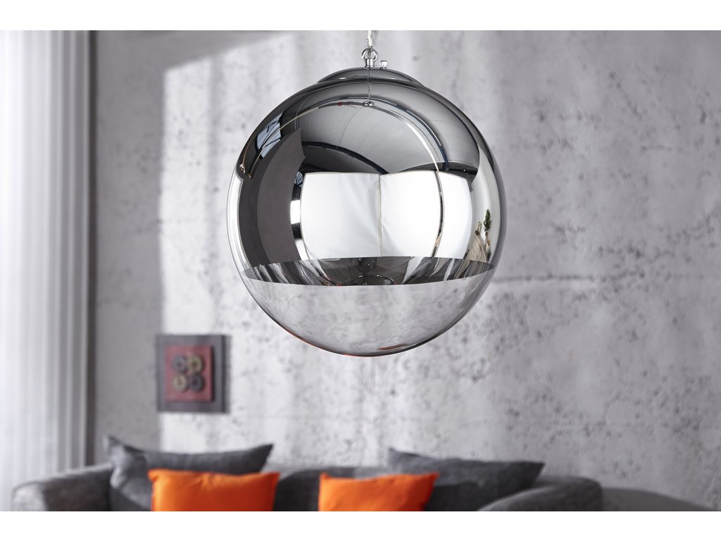 Luxusní moderní závěsné svítidlo Globe chromové 30cm