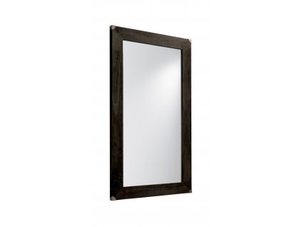Masivní dřevěné zrcadlo v tmavě černé barvě.