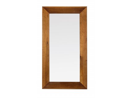 Koloniální obdélníkové zrcadlo v krásné dubové barvě z masivu exotického dřeva