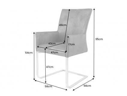 Designová retro židle s područkami Samson káva
