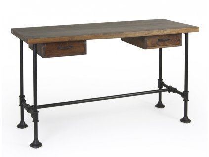 Luxusní indrustriální psací stůl Percipo 135cm z masivu