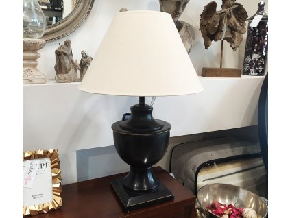 Stylová stolní lampa Aretta vintage černá 60cm se stínidlem