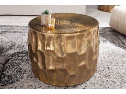 Stylový kovový konferenční stolek Marrin 53cm zlatý