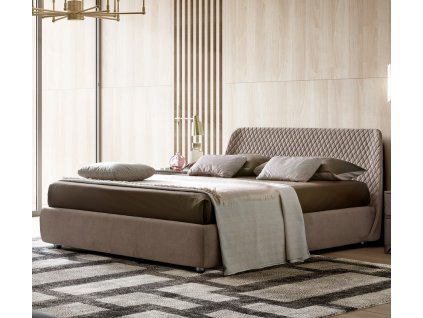 Moderní čalouněná postel Lauren Silver 160/180cm šedo-hnědý nubuk
