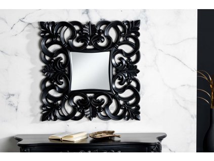 Antické čtvercové zrcadlo Venice 75cm černé