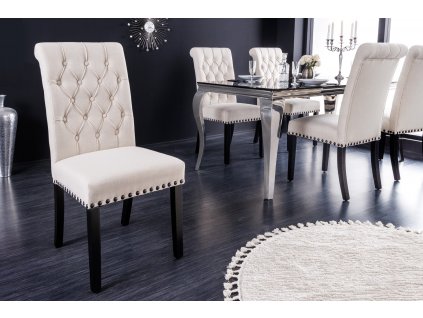 Luxusní jídelní židle Modern Barock III béžová