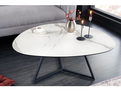 Designový konferenční stolek Discover 90cm bílý mramor