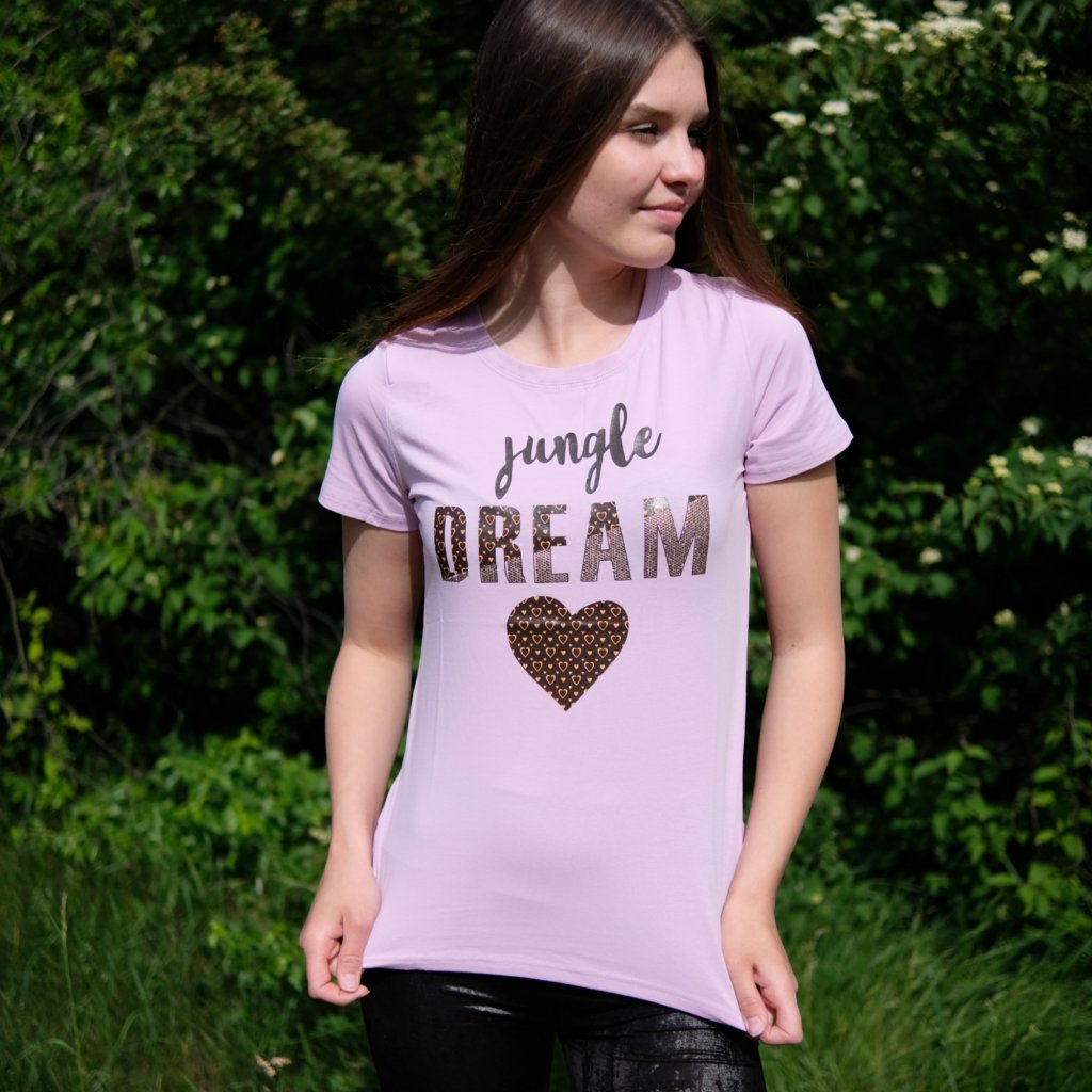 Dámské tričko DREAM s kamínky N4657 - růžové