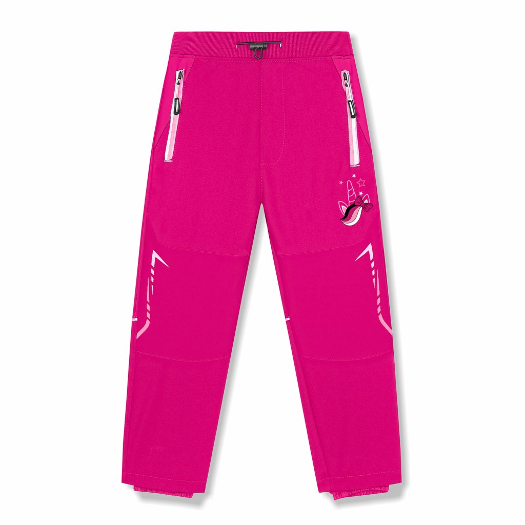 Dívčí funkční softshellové kalhoty, zateplené KUGO HK1661 - celo růžové