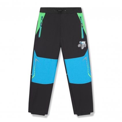 Chlapecké funkční softshellové kalhoty, zateplené KUGO HK1661 - černo zelené