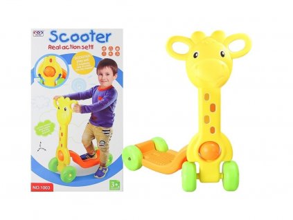 Dětská koloběžka žirafa žlutá1