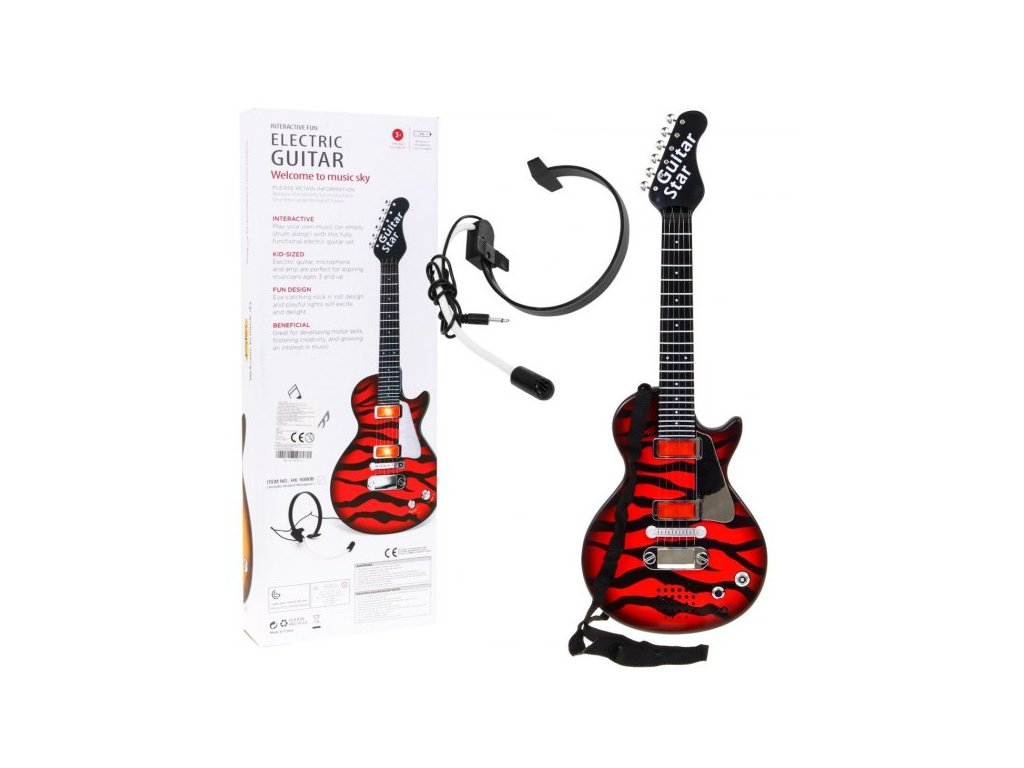 Gitara Elektryczna Rockowa Czerwona [38284] 568