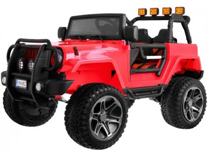 Dětské elektrické auto Jeep Monster 4x4 červený + batoh 1