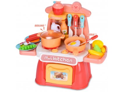 Dětská kuchyňka mini se zvukovým a svítícími efekty růžová1