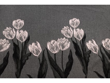 Úplet směsový žakárový bordura tulipánů