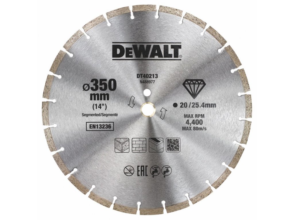 dewalt dt40213 diamantovy kotouc se segmentovanym obvodem suche rezani 350 mm ie395418
