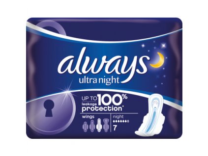 Always Ultra Night dámské vložky, 7 ks
