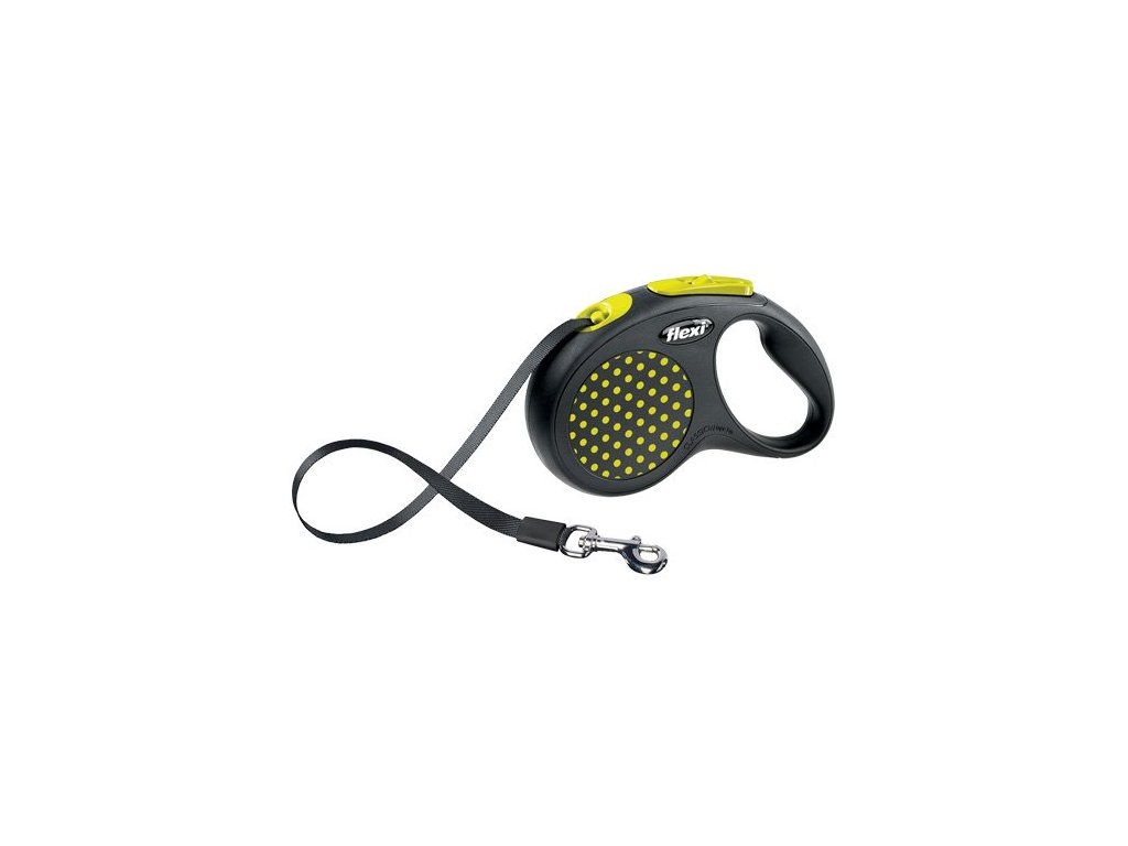 Vodítko Flexi Design L 5m (max 50kg) pásek žluté puntíky