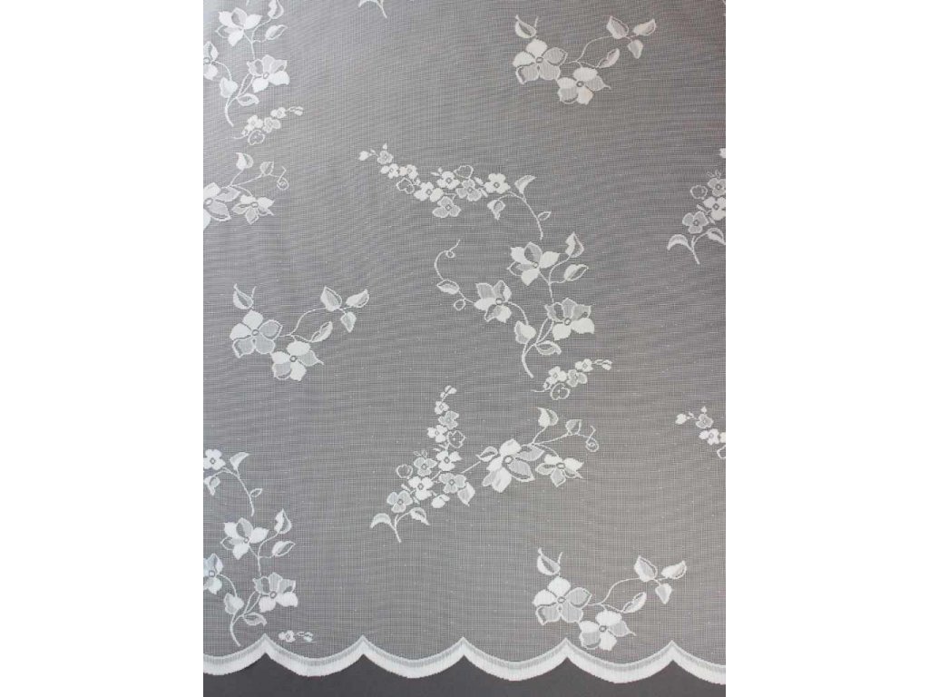 Žakárová záclona s celoplošným vzorem bílá