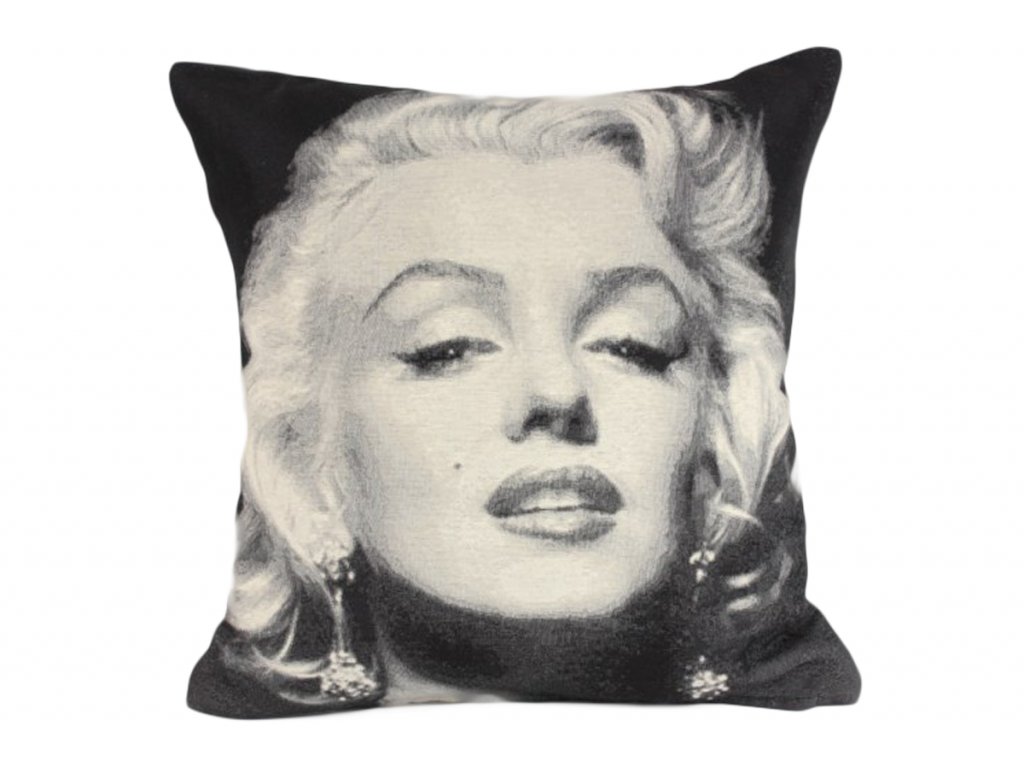 Povlak Marilyn Monroe 45x45 černá/šedá
