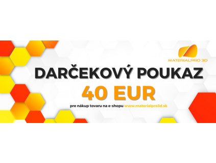 Darčekový poukaz pre nákup v hodnote 40 EUR