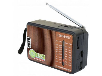 Přenosné bezdrátové rádio Leotec LT-607B FM,AM - imitace dřeva