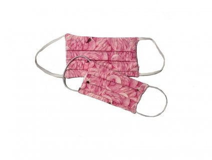 Bavlnené dvojvrstvové rúško s otvorom na filter Flamingo pink