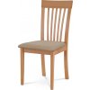 Jídelní židle, masiv buk, barva buk, látkový béžový potah