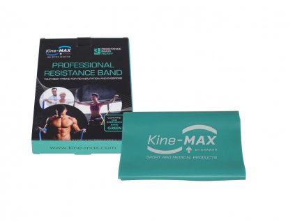 Kine-MAX Professional Resistance Band - Posilovací guma - Level 3 - zelená (těžká)