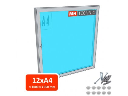 Venkovní informační vitrína MH60, 1000x950 mm (12xA4)