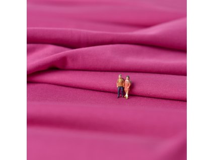 strečový úplet organická bavlna fuchsia pink