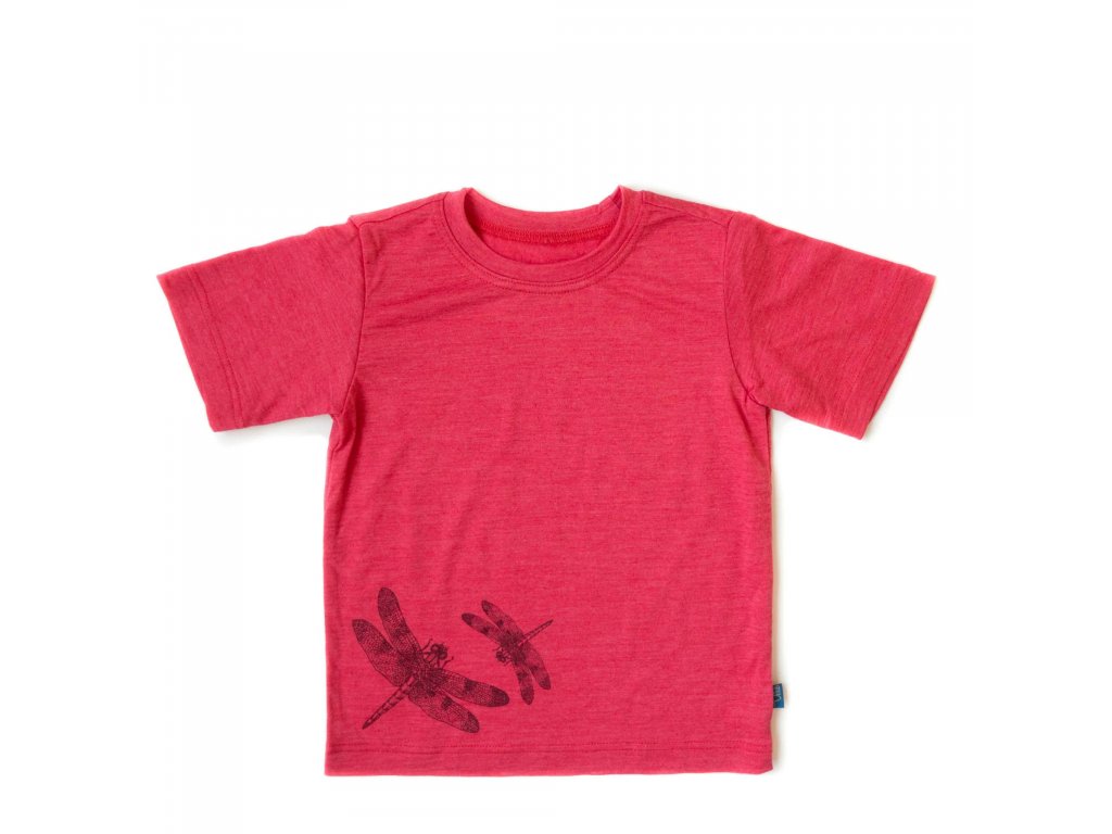 Glueckskind dětské tričko merino hedvábí s obrázkem vážky