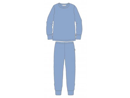 Pyžamový set silné merino Joha - modrá