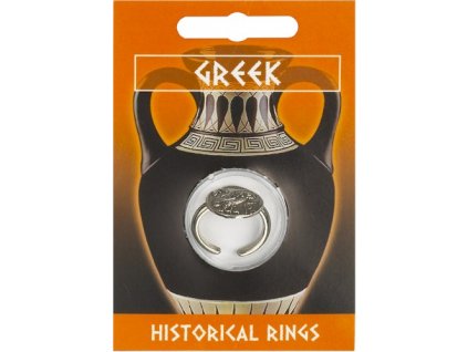 402 cinovy prsten s greckou mincou so sovou
