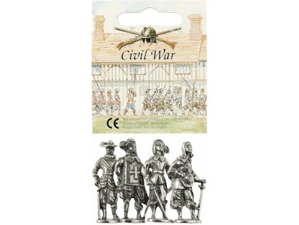 1572 kolekcia 4 figurok vojakov z obcianskej vojny