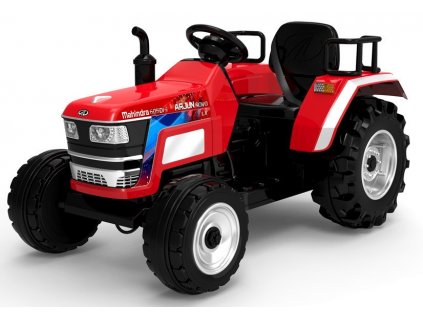 Dětský elektrický traktor Mahindra XXL červený