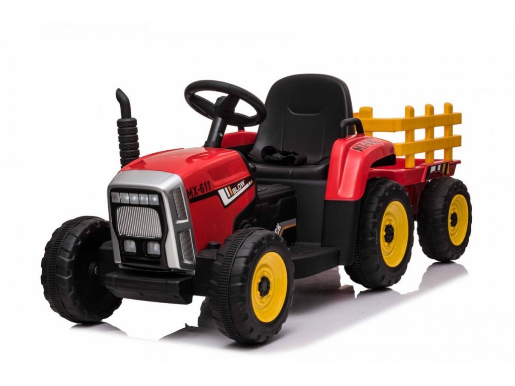 Elektrický traktor s vlečkou T2 červený10