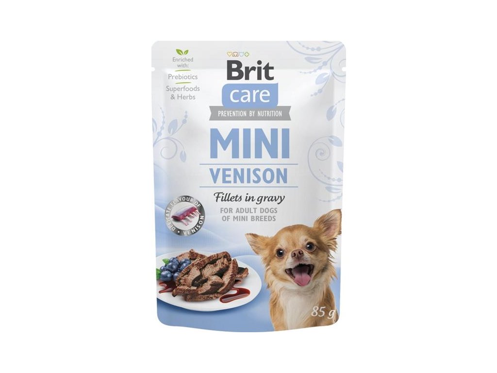 Brit Care Mini Dog kaps. Venison fillets in gravy 85 g