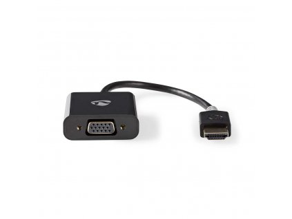 Nedis CCBW34900AT02 propojovací kabel zástrčka HDMI - zásuvka VGA + Jack 3.5mm, 0.2 m, antracit