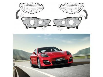 Kryty předních světel pro Porsche Panamera (2011-2014) (Orientace Pravá)
