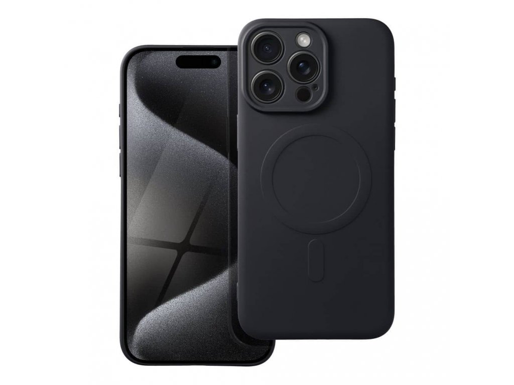 Silikonový kryt s MagSafe pro iPhone 15 Pro černý