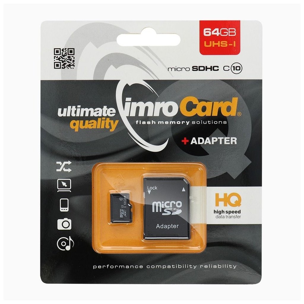 IMRO microSDXC 64GB Class 10 s Adapterém na SD