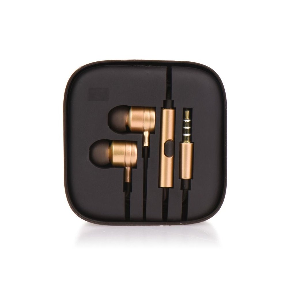 Sluchátka HF Stereo Android MI metal - 3,5mm, box - zlaté