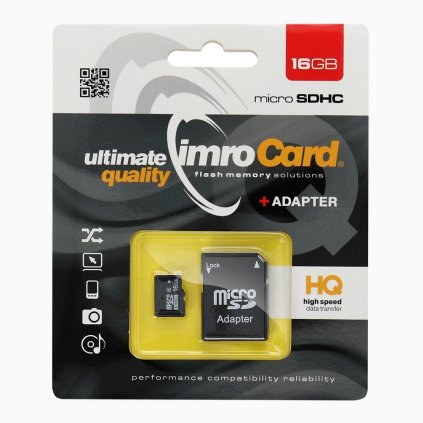 Paměťová karta IMRO microSD 16GB + adapter SD