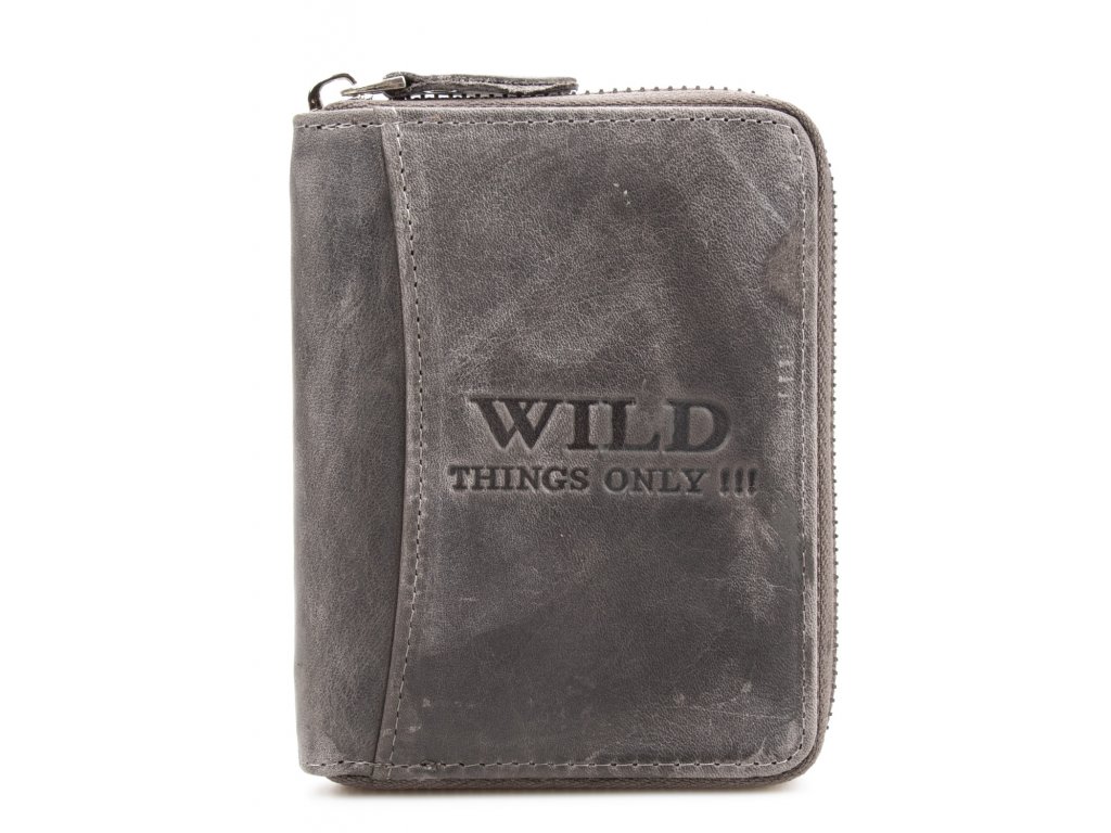 Pánská kožená peněženka na zip Wild 5508 GY šedá ModexaStyl (4)
