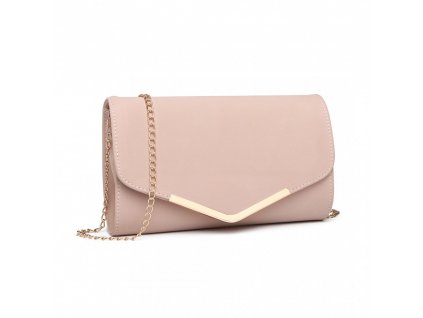 Elegantní večerní kožená kabelka psaníčko Miss Lulu LH1756 růžová ModexaStyl (3)